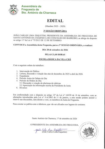 3ª Sessão Ordinária